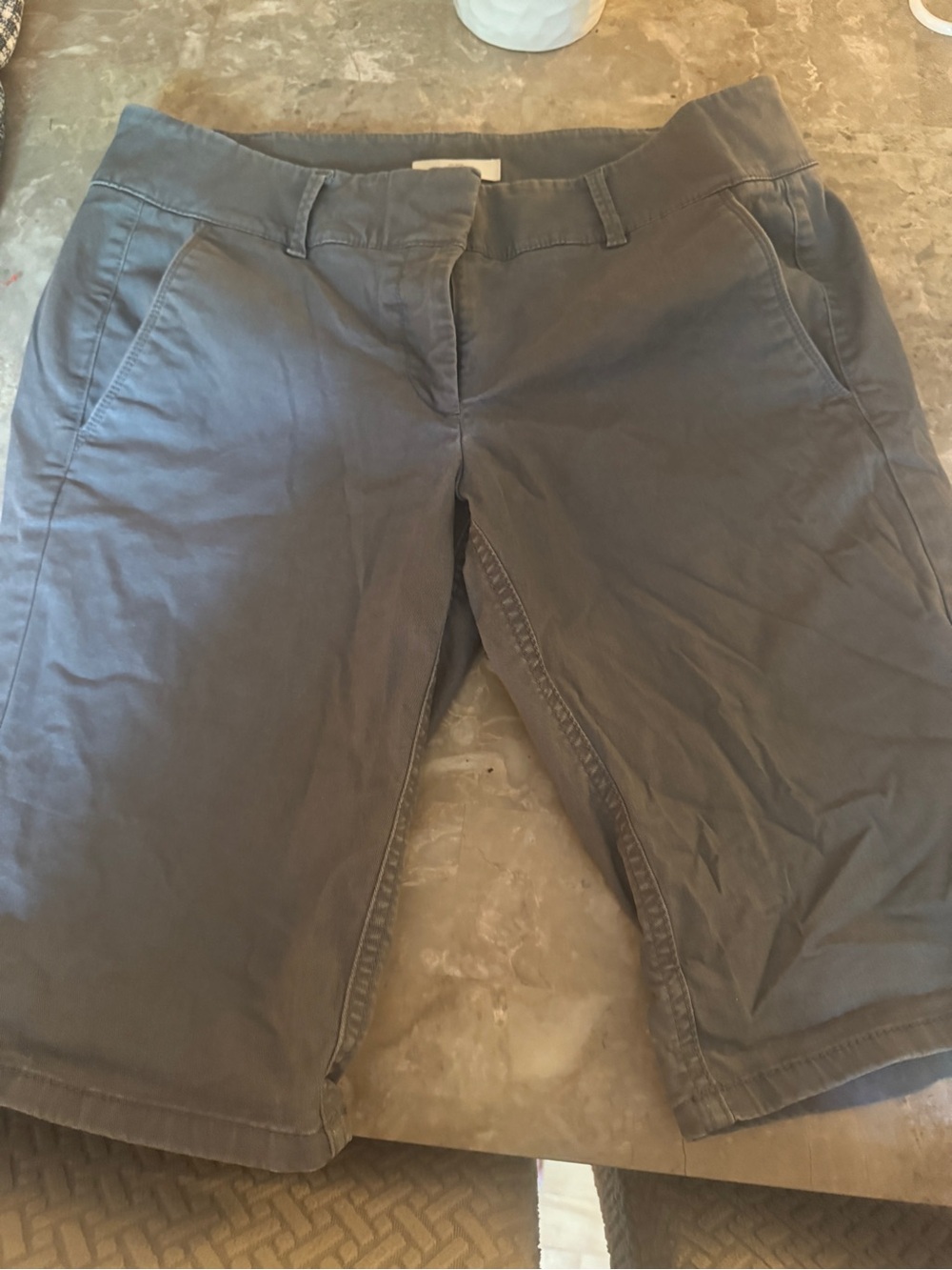 LOFT Gray Knee-Length Bermuda Shorts